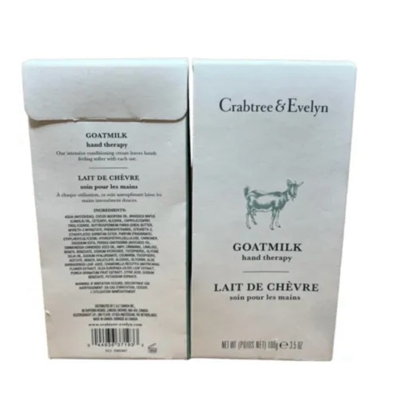 CRABTREE & EVELYN Goatmilk Hand Therapy Cream 3.5 oz ea Lot of 2 boxes NEW - Picture 2 of 3